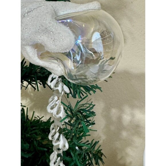3 Blown Glass Glitter Icicle Teardrop Christmas Ornaments Sugar Mica 6” Vintage - Picture 2 of 7